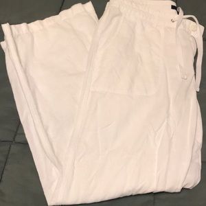 GAP white linen pants